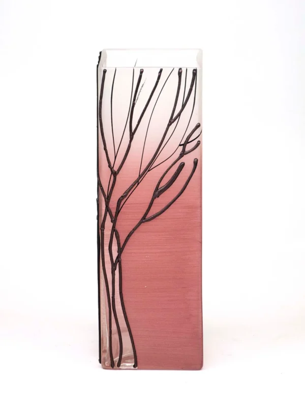 table pink art decorative glass vase 6360/300/sh267 - Image 2