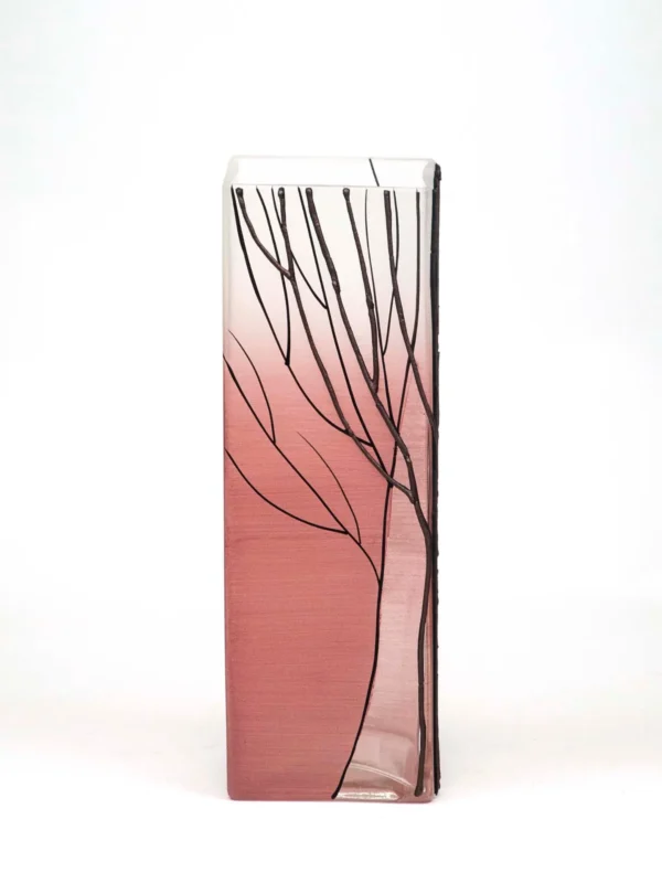 table pink art decorative glass vase 6360/300/sh267 - Image 3