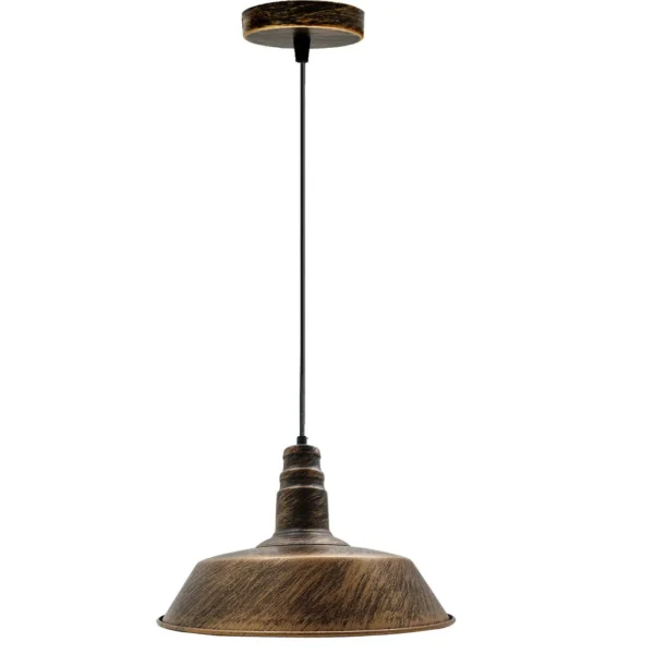 Industrial Vintage Retro Barn slotted shape Various colours Metal Ceiling Pendant Lights E27~4000 - Image 28