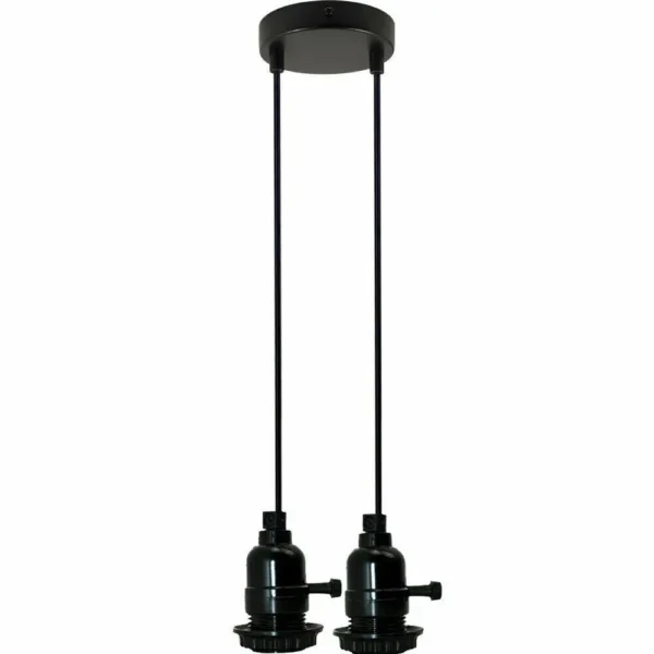 Multi Way Black Modern Ceiling Pendant Fitting LED Light Bulbs Lampshade UK~2257 - Image 5