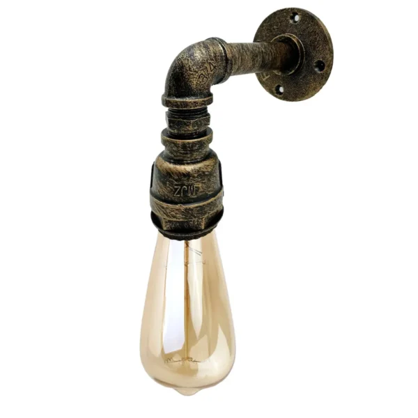 Retro industrial Pipe lighting sconce water pipe wall light steam punk~1504 - Image 14