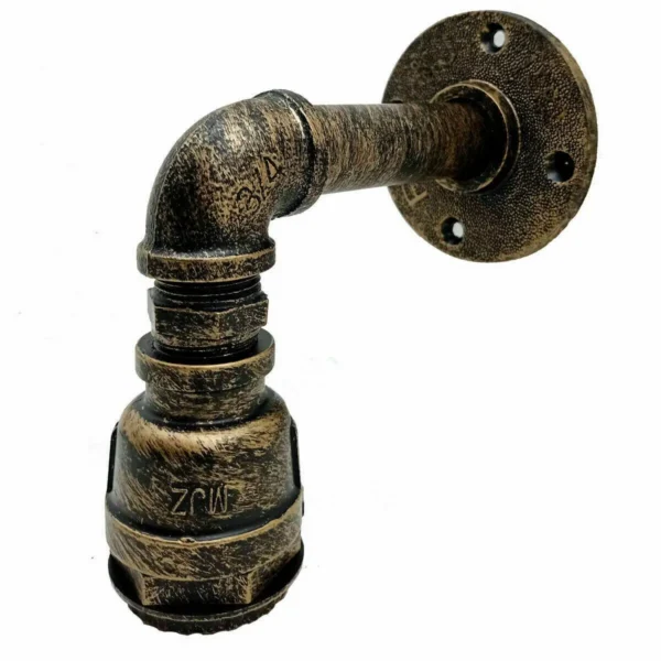 Retro industrial Pipe lighting sconce water pipe wall light steam punk~1504 - Image 18