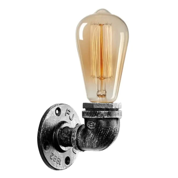 Vintage Industrial Water Pipe Lamp Retro Light Steampunk Wall Sconce + Free Bulb~2136 - Image 11