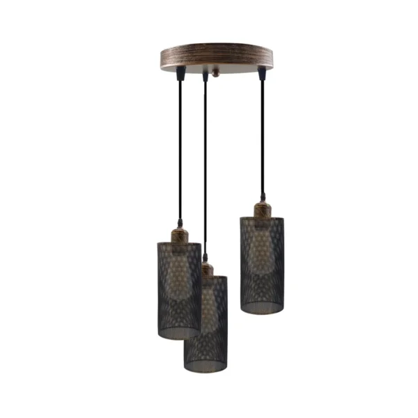 Industrial vintage Retro3 way Round ceiling Various colours cage pendant light E27 Uk Holder~3968 - Image 11