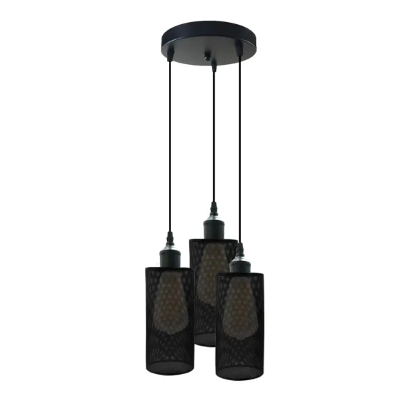 Industrial vintage Retro3 way Round ceiling Various colours cage pendant light E27 Uk Holder~3968 - Image 13