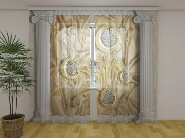 Photo Curtains Greek Columns and Silk Background - Image 2