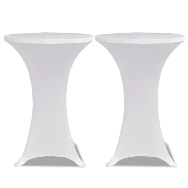 Standing Table Cover 60cm White Stretch 2 pcs - Image 2