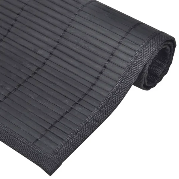 6 Bamboo Placemats 30 x 45 cm Black - Image 4