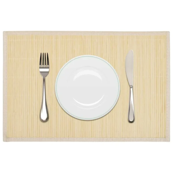 6 Bamboo Placemats 30 x 45 cm Natural