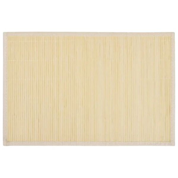 6 Bamboo Placemats 30 x 45 cm Natural - Image 2