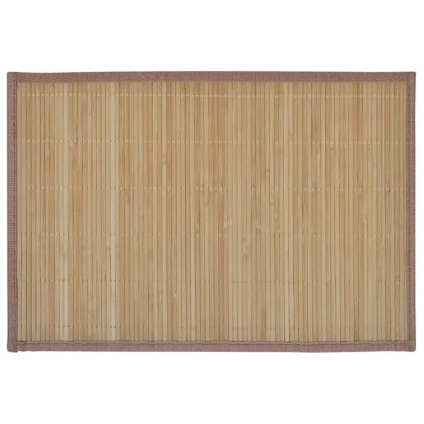 6 Bamboo Placemats 30 x 45 cm Brown - Image 2