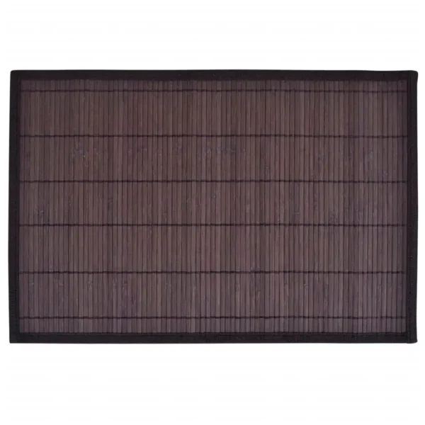 6 Bamboo Placemats 30 x 45 cm Dark Brown - Image 2