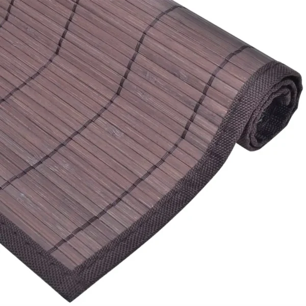 6 Bamboo Placemats 30 x 45 cm Dark Brown - Image 4