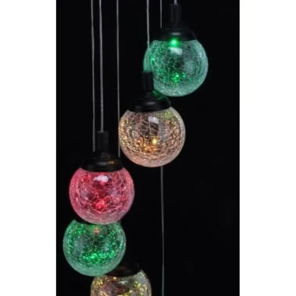 HI Solar LED Deco-Light Crackle Glass 6 Bulbs - Image 2