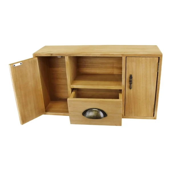 Small Wooden Cabinet with Cupboards, Drawer and Shelf - Image 5