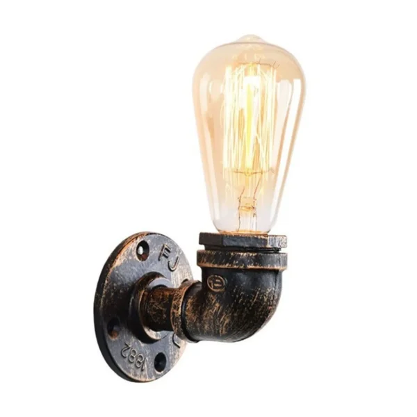 Vintage Industrial Water Pipe Lamp Retro Light Steampunk Wall Sconce + Free Bulb~2136 - Image 14