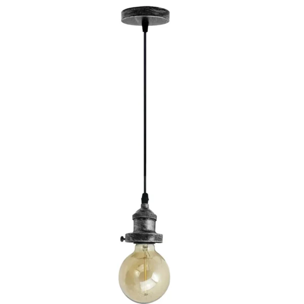 E27 Ceiling Rose Light Fitting Vintage Industrial Pendant Lamp Bulb Holder Light ~2208 - Image 4