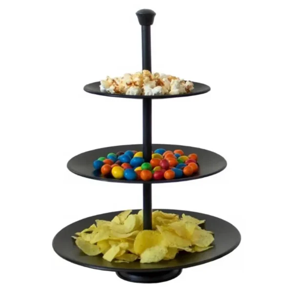 Excellent Houseware 3-tier Serving Stand 36.5 cm Matte Black - Image 5