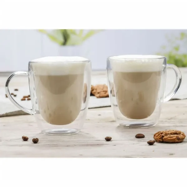 HI Cappuccino Glass Set 2 pcs 270 ml Transparent - Image 3