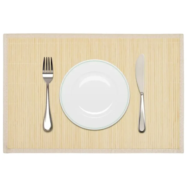 6 Bamboo Placemats 30 x 45 cm Natural - Image 5