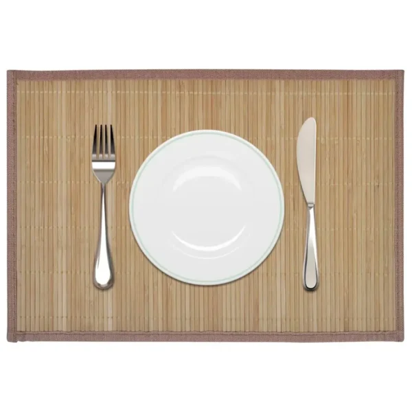 6 Bamboo Placemats 30 x 45 cm Brown - Image 5