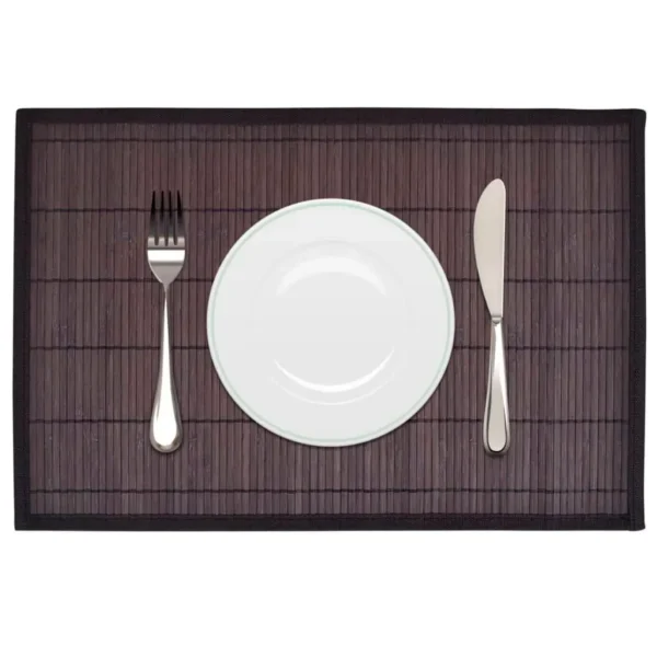 6 Bamboo Placemats 30 x 45 cm Dark Brown - Image 5