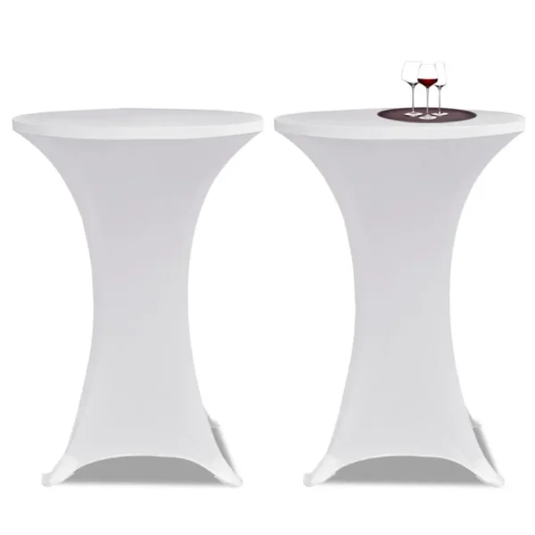 Standing Table Cover 60cm White Stretch 2 pcs - Image 6