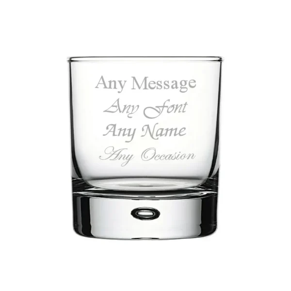 Personalised Engraved Bubble Whiskey 11.5oz Wedding Birthday Best Man - Any Message Engraved