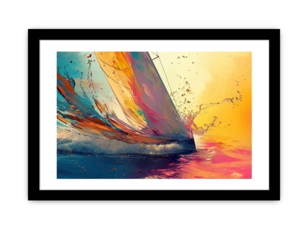 Sailboat Splash Framed Print