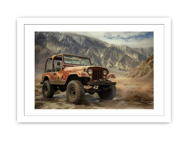 Vinatge Jeep Framed Print - Image 2