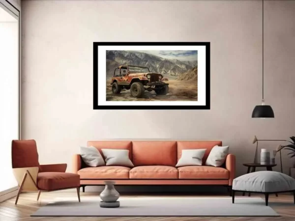 Vinatge Jeep Framed Print - Image 4