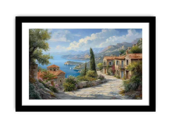 Greek Village Framed Framed Print