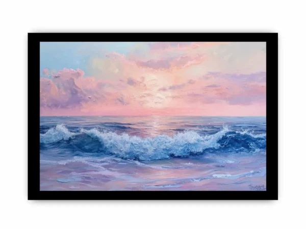 Pink Sunrise Sea Framed Print - Image 3