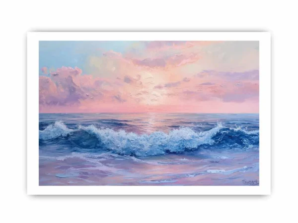 Pink Sunrise Sea Framed Print - Image 4