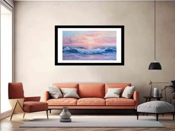 Pink Sunrise Sea Framed Print - Image 5