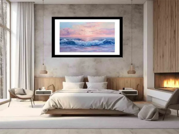 Pink Sunrise Sea Framed Print - Image 6