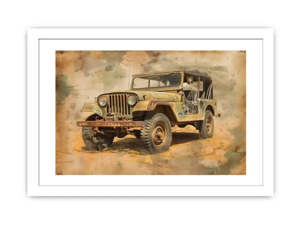 Vinatge Jeep Framed Print - Image 2