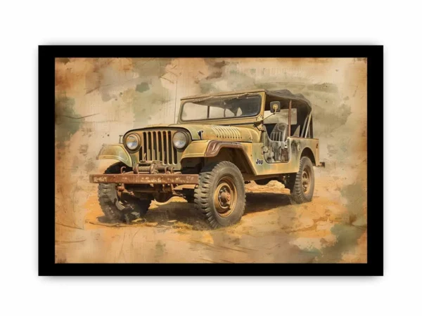 Vinatge Jeep Framed Print - Image 3