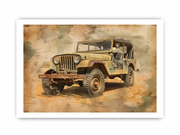 Vinatge Jeep Framed Print - Image 4