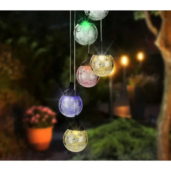 HI Solar LED Deco-Light Crackle Glass 6 Bulbs - Image 3