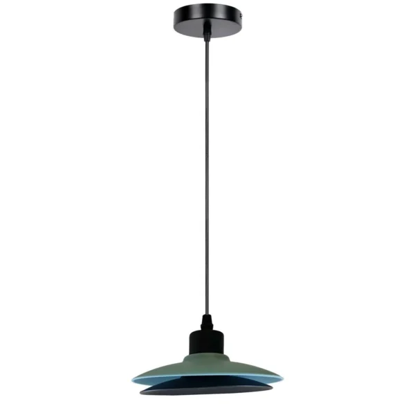 Double Shade Black And Blue Ceiling Hanging Pendant Light~1430 - Image 12