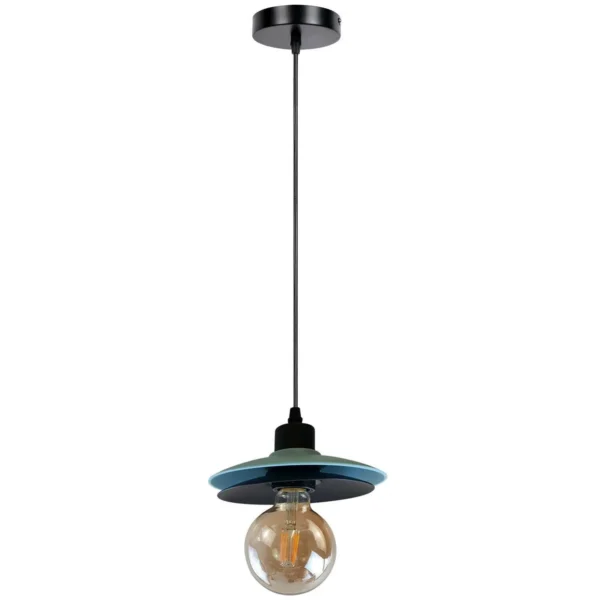 Double Shade Black And Blue Ceiling Hanging Pendant Light~1430 - Image 2