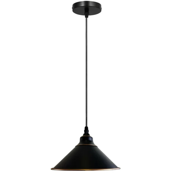 Industrial Vintage Ratio single head Round Black cone Ceiling Pendent lights E27 Holder Chandelier~3709 - Image 3