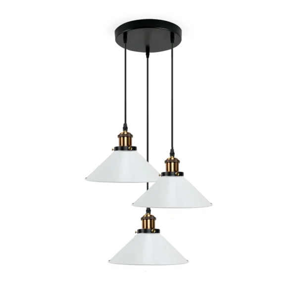 Industrial Vintage Metal Pendant Light Shade Chandelier Retro Ceiling White LampShade~3862 - Image 7