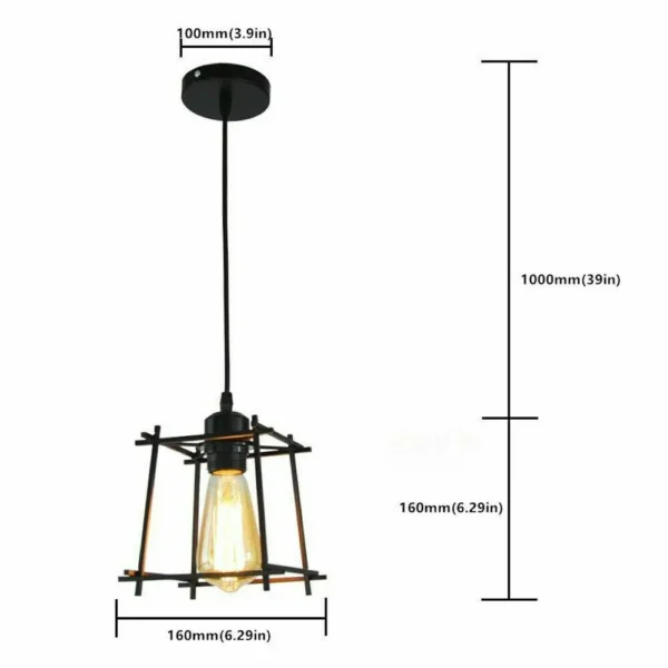 Modern Ceiling Hanging Cage Pendant Light Lamp shade Retro Industrial Loft Style~2123