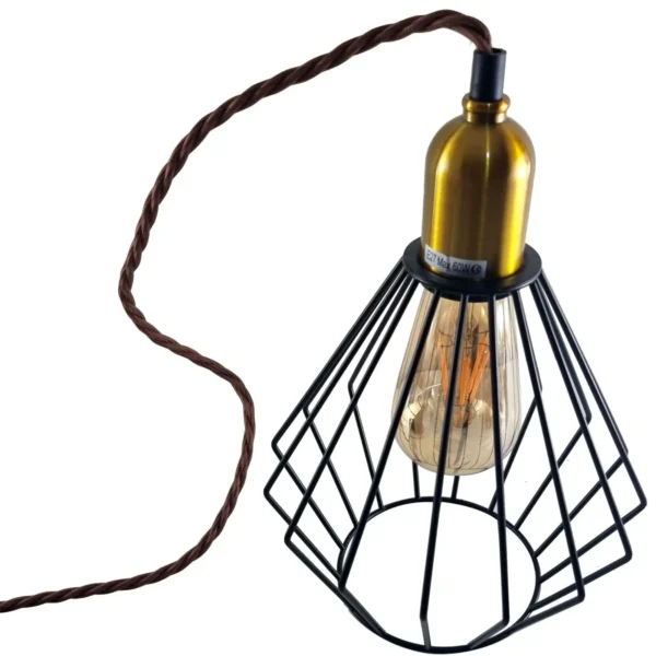 Vintage Retro Ceiling Pendant Light Fitting Wire Cage Lampshades, E27 Holder~4051 - Image 13