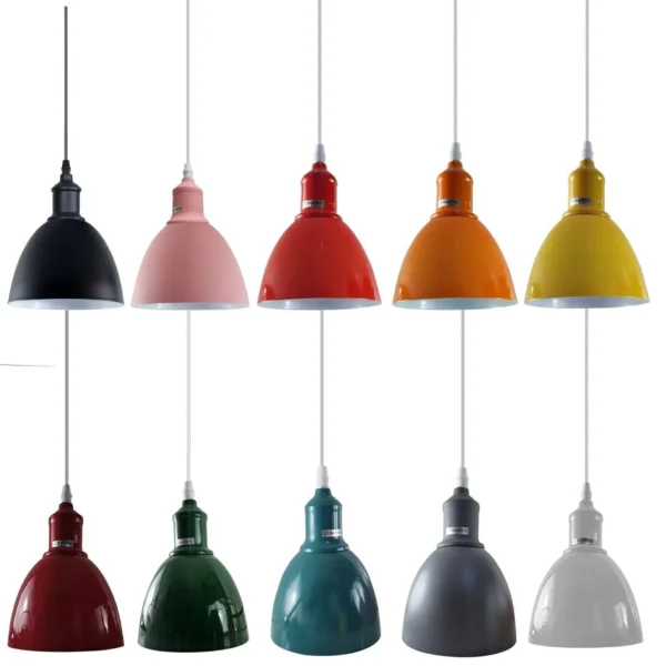 Industrial Vintage Retro adjustable Ceiling various colours Pendant Light with E27 Uk Holder~4033 - Image 2