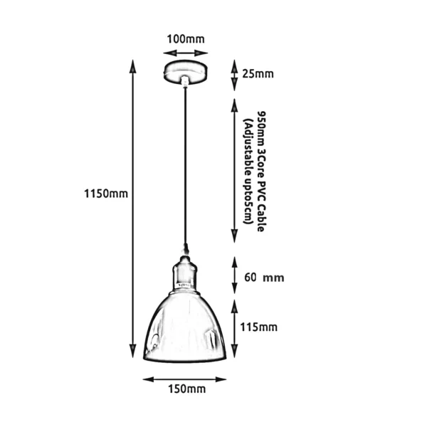 Industrial Vintage Retro adjustable Ceiling various colours Pendant Light with E27 Uk Holder~4033 - Image 50