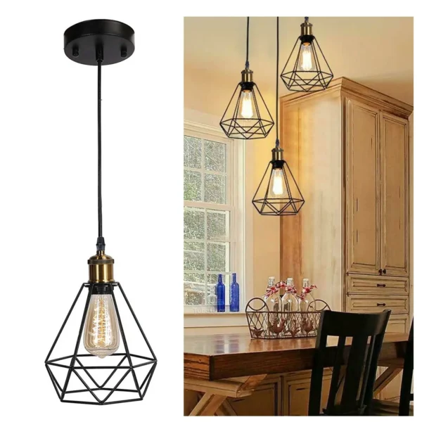 Diamond Cage Pendant Light Ceiling Hanging Light Fixture ~4152 - Image 3