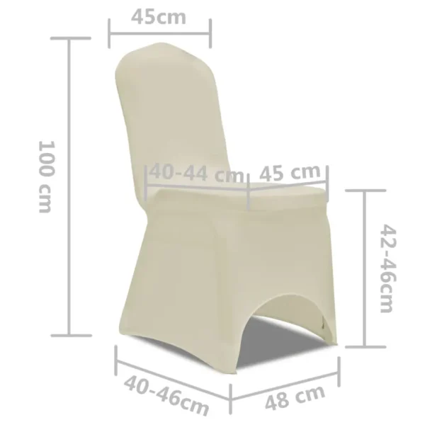 Chair Cover Stretch Cream 6 pcs - Image 8